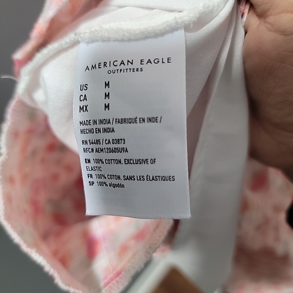 AE American Eagle Puff Sleeve Mini Dress Sundress Med Pockets Smocked - Picture 5 of 6